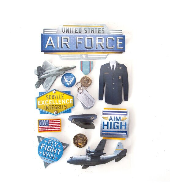 Paper House 3D Stickers 4.5"x8.5" Air Force