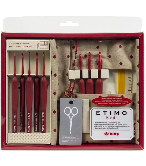 BRAND NEW Tulip Etimo Rose Crochet Hook Set-10 Hooks/Scissors/Yarn Needles/Case
