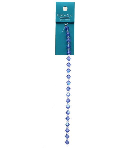 6" Sapphire Glass Strung Bead Strand by hildie & jo
