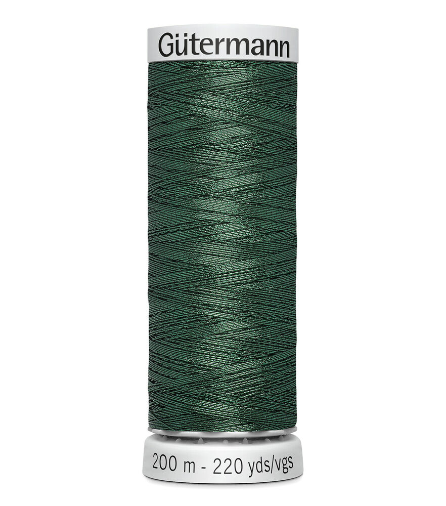 Gutermann 200M Metallic Dekor Thread, Dark Green, swatch