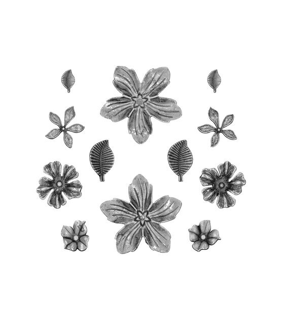 Tim Holtz Idea Ology Metal Adornments 12 Pkg Floral, , hi-res, image 2