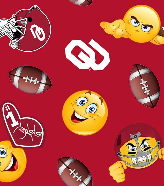 University of Oklahoma Sooners Fleece Fabric Emoji