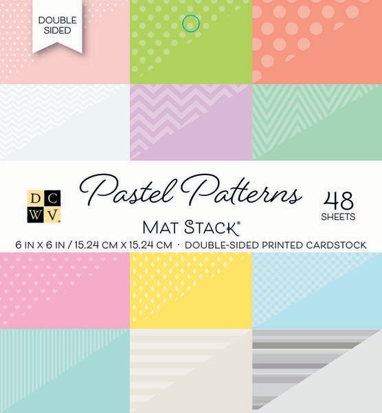 DCWV 6in x 6in Double-sided Printed Cardstock - Pastel Patterns