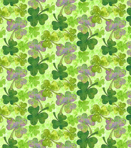 Susan Winget Green Shades of Clover St. Patrick's Day Cotton Fabric, , hi-res, image 2
