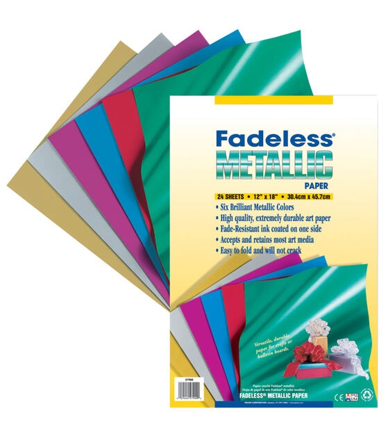 Pacon 24 Sheet 12" x 18" Multicolor Fadeless Metallic Papers