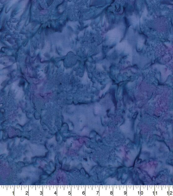 Cotton Fabric  Blue & Purple Tonal Batik