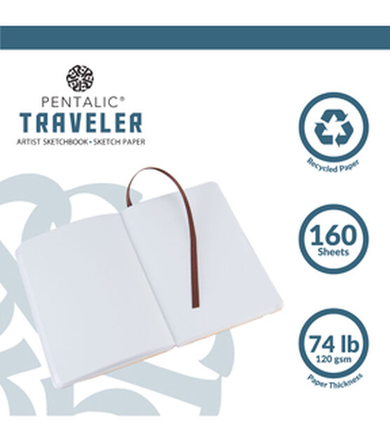 Pentalic 4 x 6 Pocket Sketchbook Traveler Journal, 160 Pages, Orange…