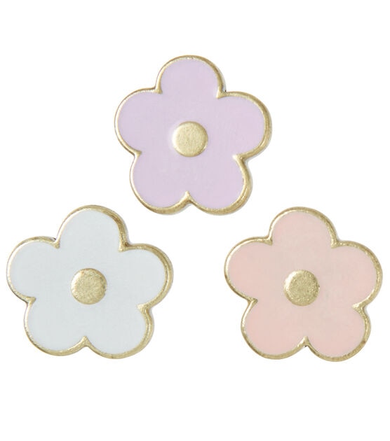 La Mode 11/16" Pastel Flower Shank Buttons 3ct, , hi-res, image 3