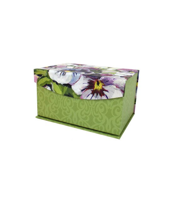 8" Green Gallery Floral Fliptop Box