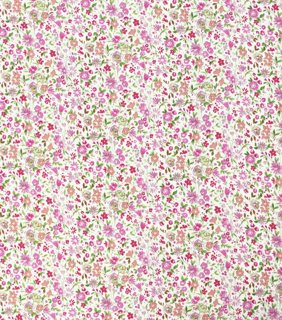 Bright Pink Floral Quilt Cotton Fabric by Keepsake Calico