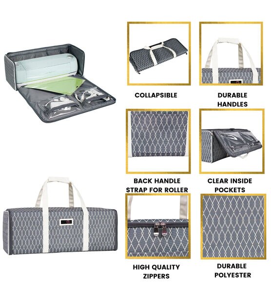 Everything Mary Die-Cut Machine Carrying Case, Grey Geometric, Gray