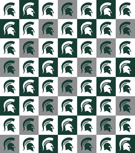Michigan State University Spartans Cotton Fabric Collegiate Checks