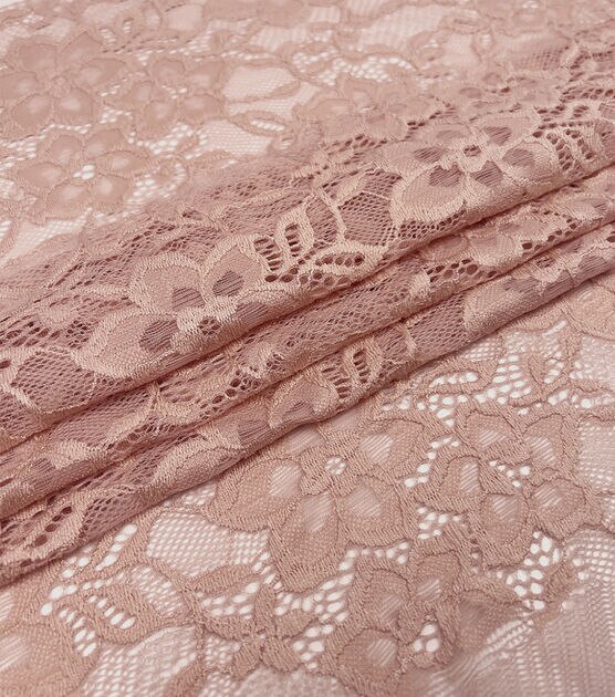 Pink Stretch Floral Lace Fabric by Sew Sweet, , hi-res, image 4