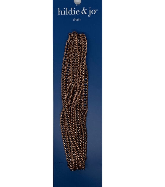 48" Brushed Antique Copper Thick Curb Chain by hildie & jo