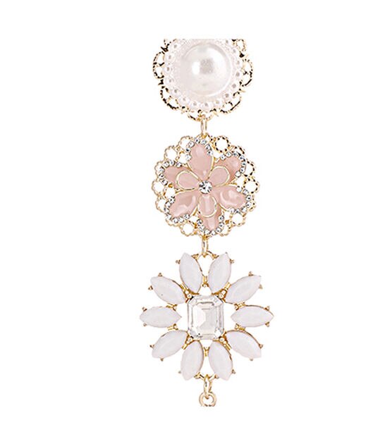 7" Pink Flower Metal Strung Beads by hildie & jo, , hi-res, image 2