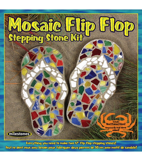Mosiac Stepping Stone Kit Flip Flop, , hi-res, image 1