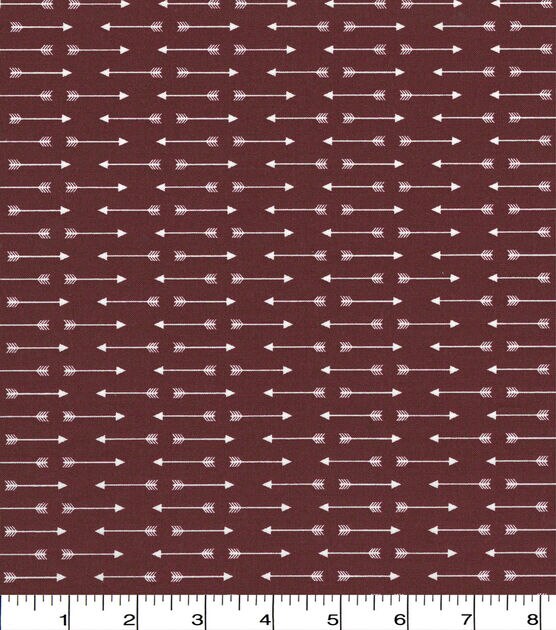 Linear Arrows on Burgundy Quilt Cotton Fabric by Quilter's Showcase