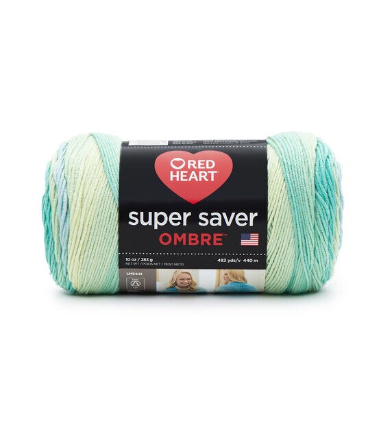 Red Heart Super Saver Ombre 482yds Worsted Acrylic Yarn, , hi-res, image 1