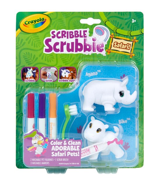 Crayola Scribble Scrubbie Safari Animals Washable Figurine Coloring Kit, 1  ct - Kroger
