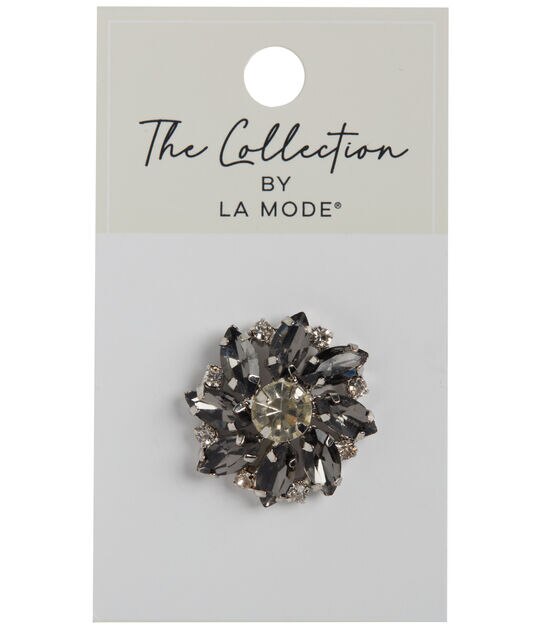 La Mode 1 1/16" Gray Flower Shank Button