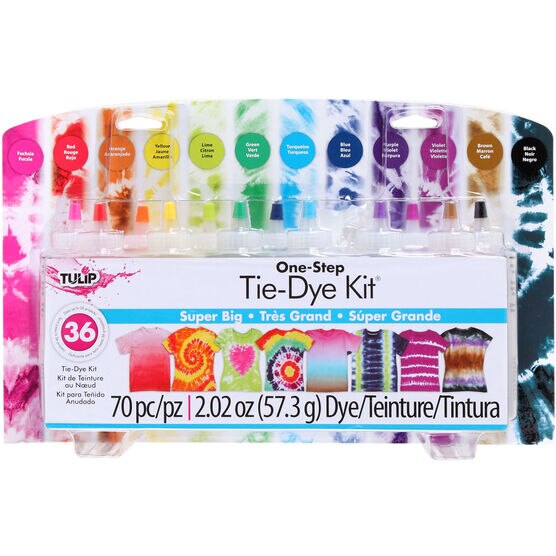  Tie Dye Kit - Includes 4 White T-Shirt - 12 Large