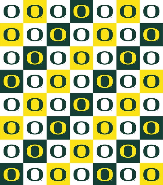 University of Oregon Ducks Cotton Fabric Collegiate Checks