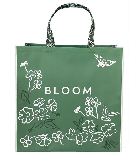 Green Bloom Extra Large Reusable Tote Bag