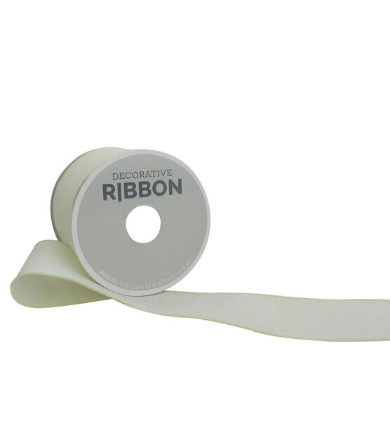 Decorative Ribbon 2.5" Solid Linen Ribbon Ivory