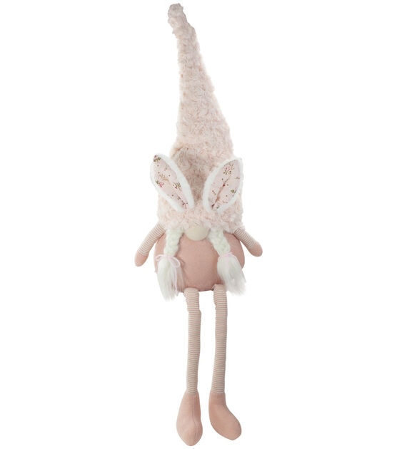 Northlight 32" Pink Sitting Easter Gnome With Bunny Ears