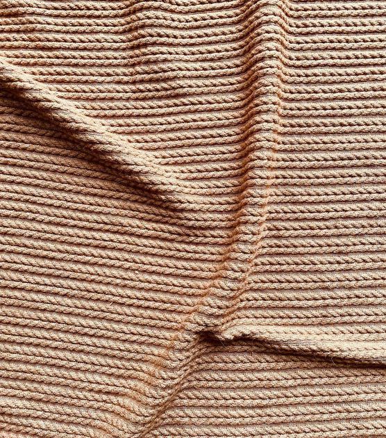 Brown Sweater Rib Knit Fabric, , hi-res, image 3