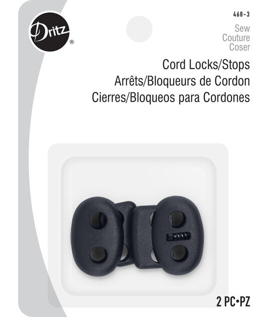 Dritz Cord Locks & Stops, Navy, 2 pc