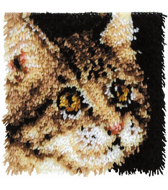 TABBY CAT LATCH HOOK RUG KIT (12 x 12)