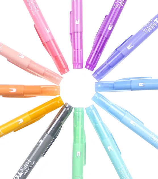 Tombow TwinTone 12 pk Markers Pastels, , hi-res, image 7
