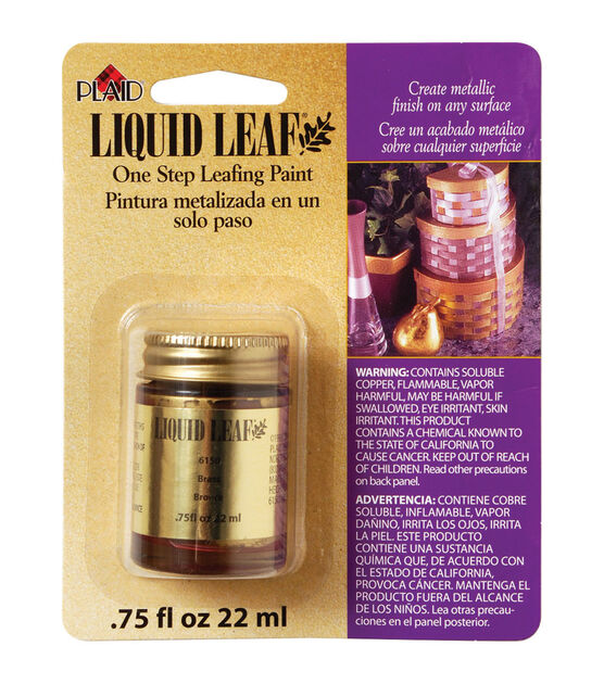 Plaid Liquid Leaf 0.75 fl. oz One Step Leafing Paint Brass