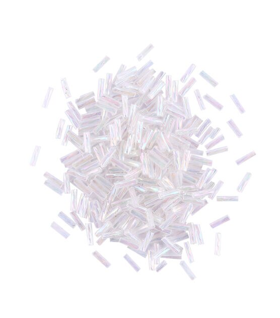 6mm White Twisted Bugle Glass Seed Beads by hildie & jo, , hi-res, image 2
