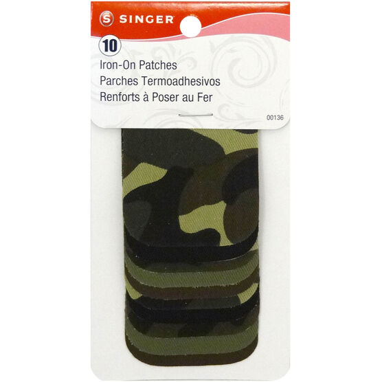 SINGER Iron On Patches 2"X3" 10 Pkg Camouflage