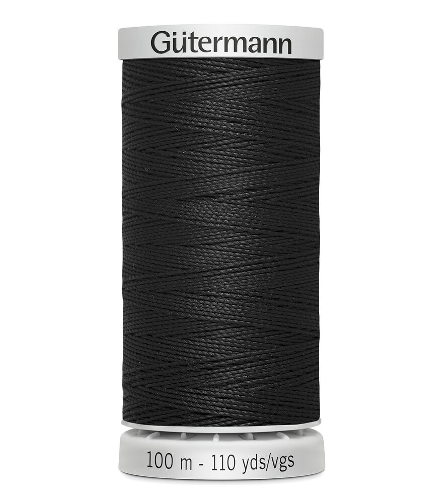 Gutermann Extra Strong Thread 110yd, 000 Black, swatch