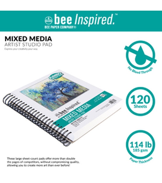 Bee Studio Mixed Media Jumbo Artist Paper Pad 9 x 12