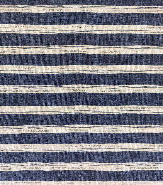 Stripe Navy Cotton Canvas Fabric