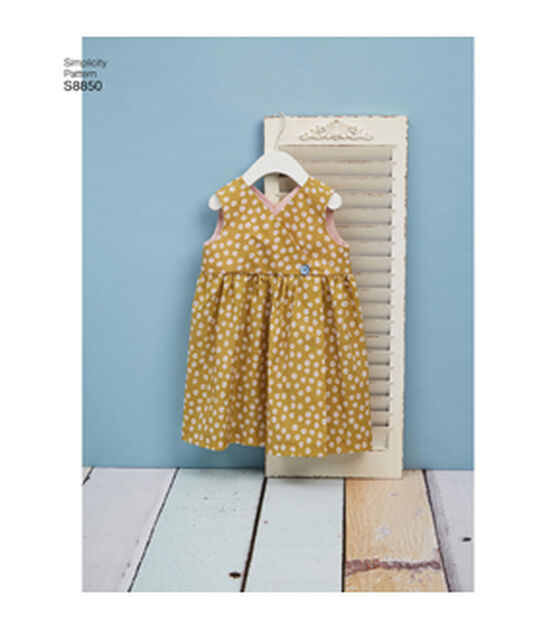 Simplicity S8850 Size 1/2 to 4 Toddler's Dress & Toy Sewing Pattern, , hi-res, image 5