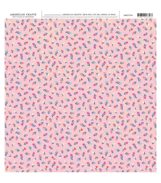 American Crafts Pink Mini Flowers Single Sheet