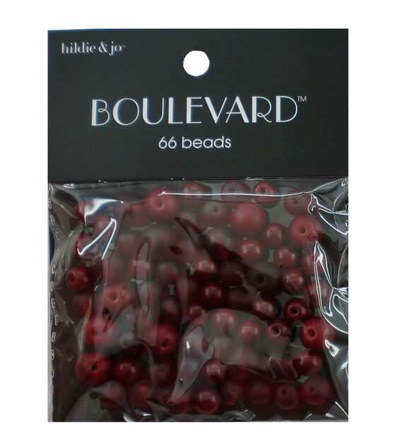66pc Red Mixed Glass Beads by hildie & jo