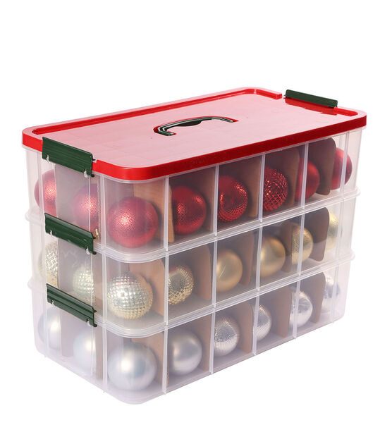 20 x 10 Christmas 21 Divider Plastic Ornament Bin by Place