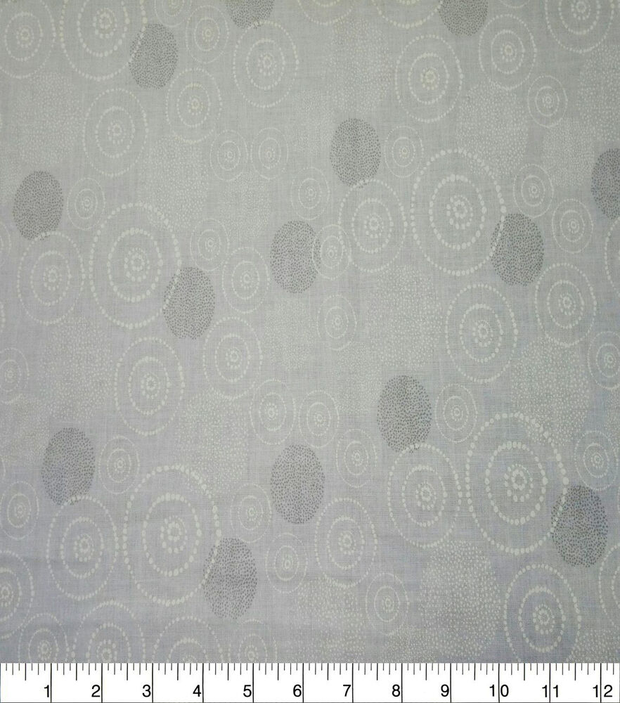 Dotted Circles Quilt Cotton Fabric by Quilter's Showcase, White, swatch, image 2