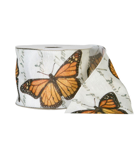 Offray 2.25" x 9' Butterfly Animal Taffeta Wired Edge Ribbon
