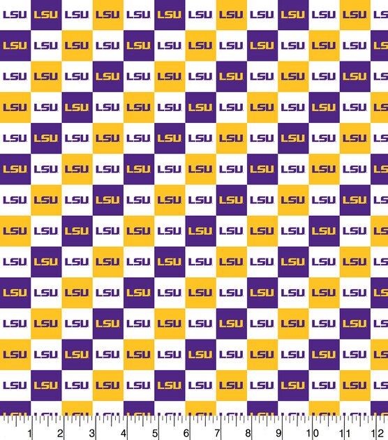 Louisiana State University Tigers Cotton Fabric Collegiate Checks, , hi-res, image 2