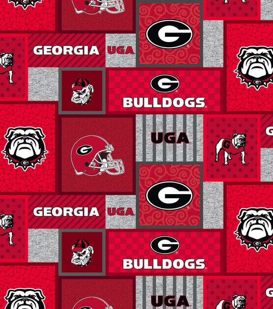 Georgia Bulldogs Fleece Fabric College Patches