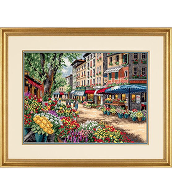 Dimensions 15" x 11" Paris Market Counted Cross Stitch Kit