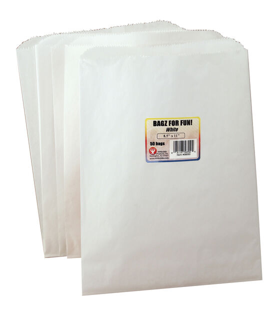 Pinch Bottom Paper Bags 8-1/2"x11" 50 Pkg White