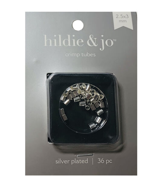 2.5mm x 3mm Sterling Silver Plated Crimp Tubes 36pk by hildie & jo